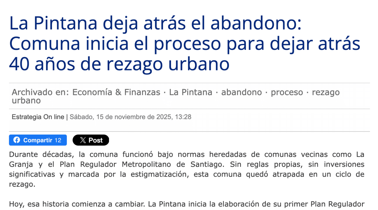 Plan Regulador Comunal La Pintana