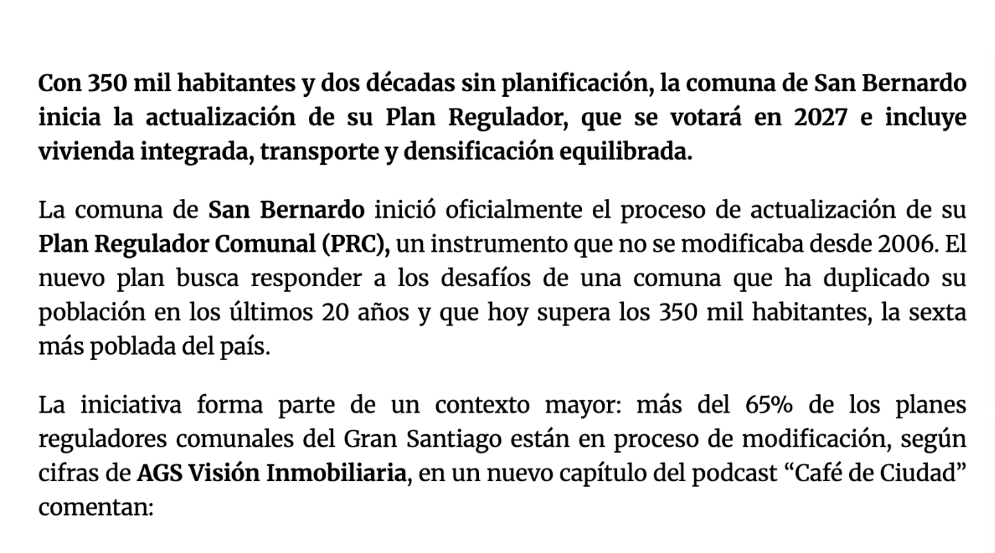Plan Regulador Comunal San Bernardo