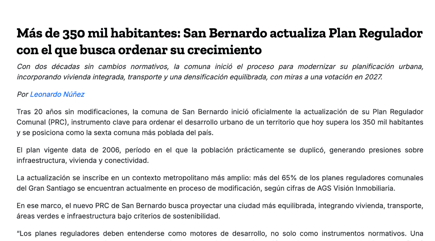 Plan Regulador Comunal San Bernardo