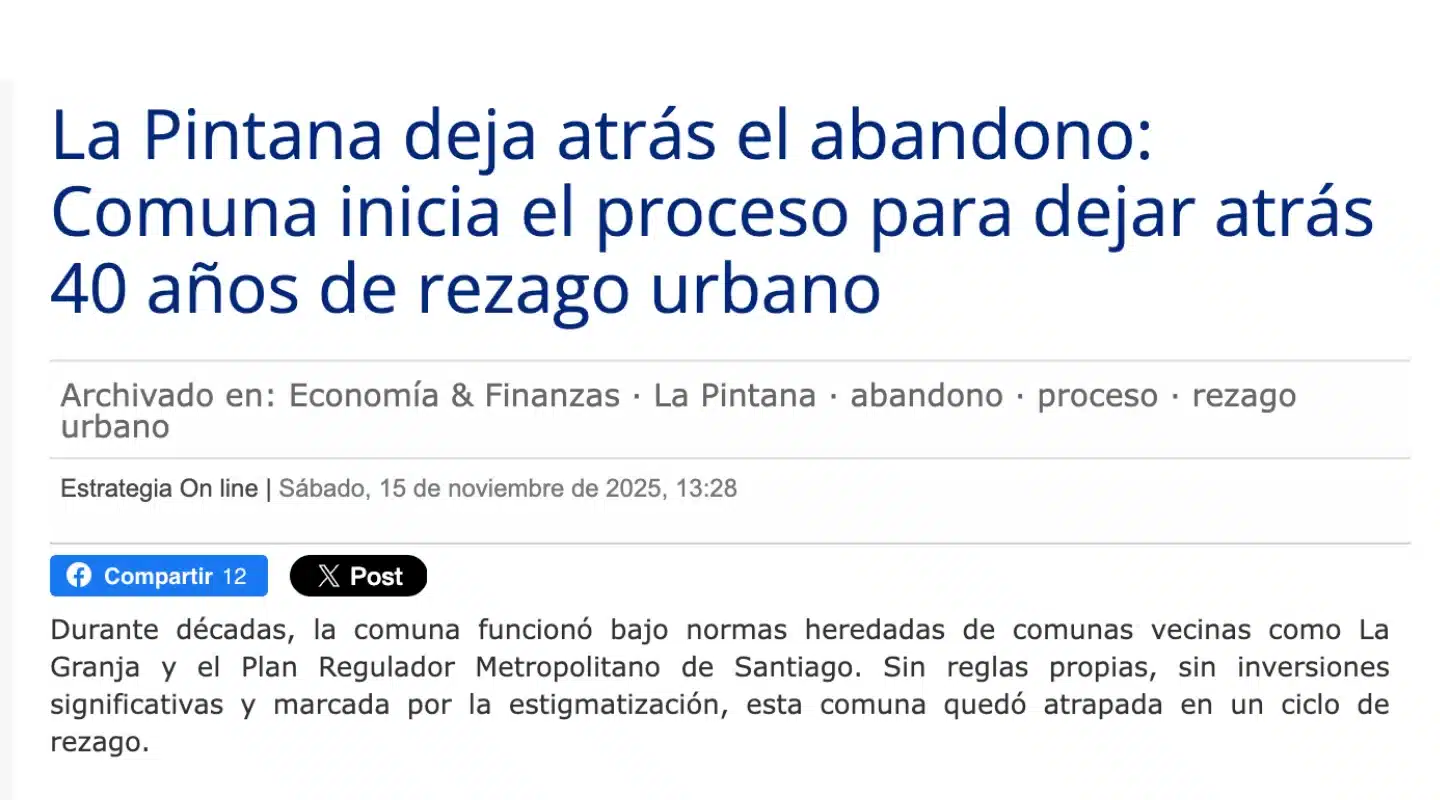 desarrollo urbano La Pintana