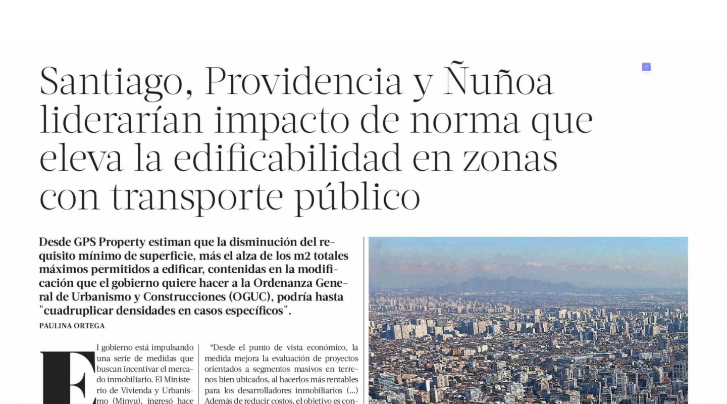densificación en zonas con transporte público